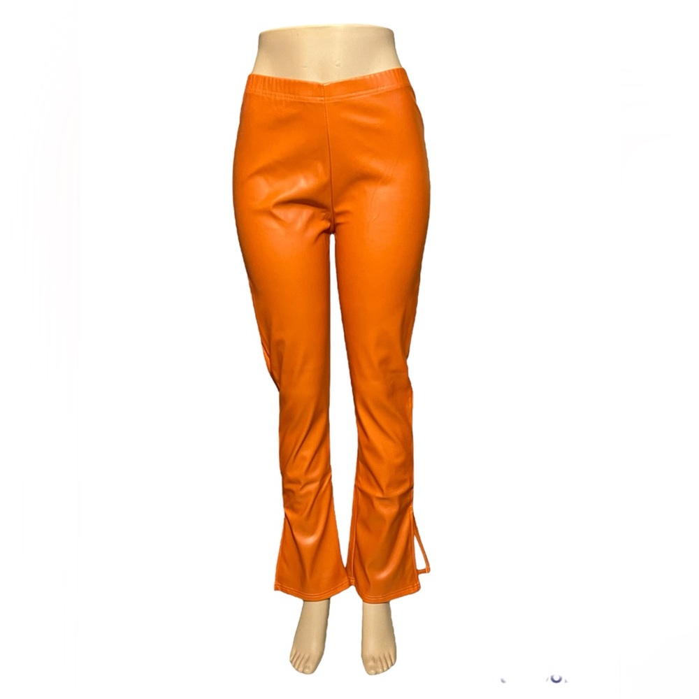 Gorgeous Dolls Faux Leather Ankle Split Pants